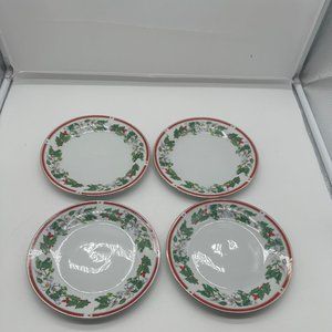 Lynn's China St Saint Maria 4 Salad  Plate Plates Christmas Holiday Berries
